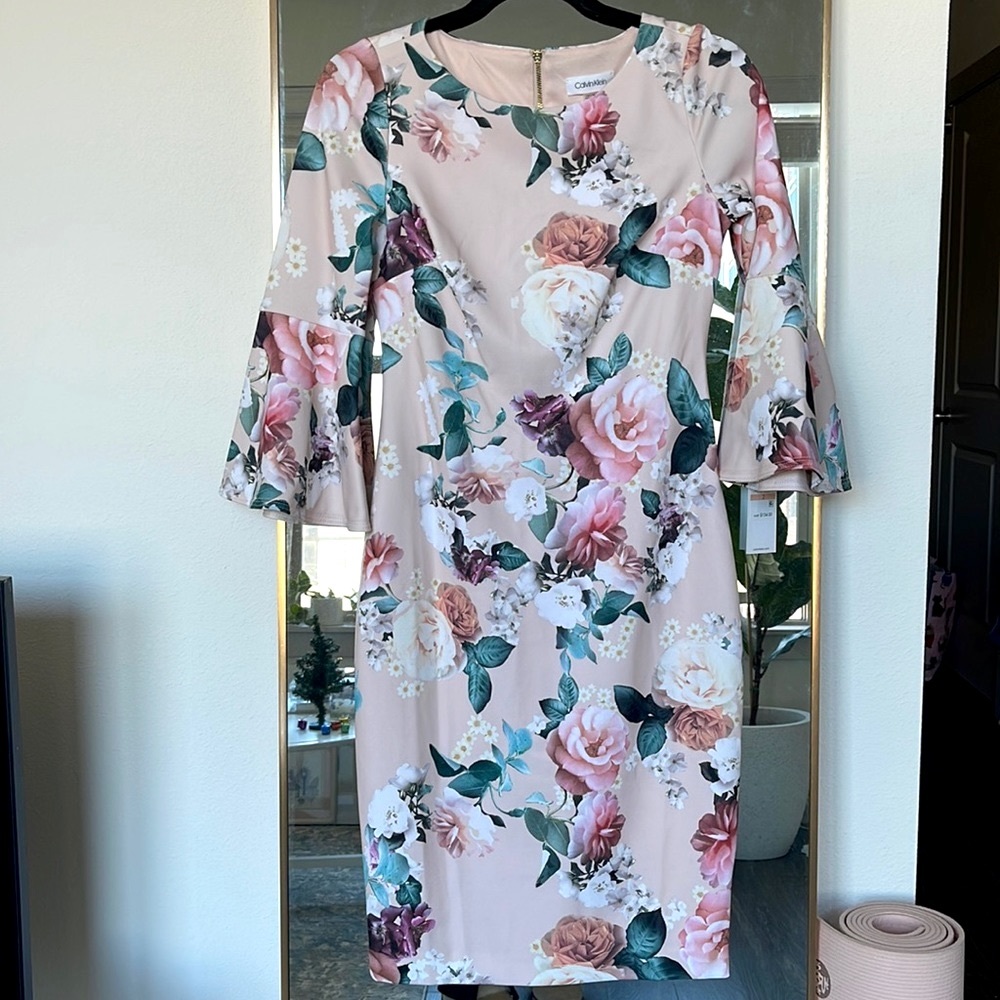 NWT Calvin Klein Floral Dress Size 2 👗 RARE